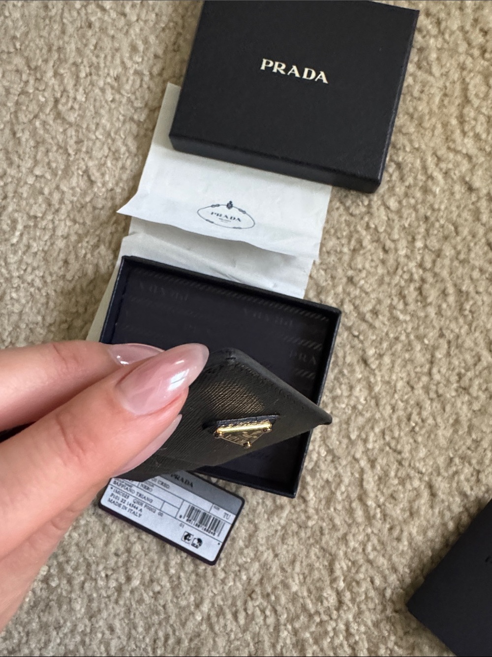 Prada Saffiano Leather card holder black - Picture 11 of 15